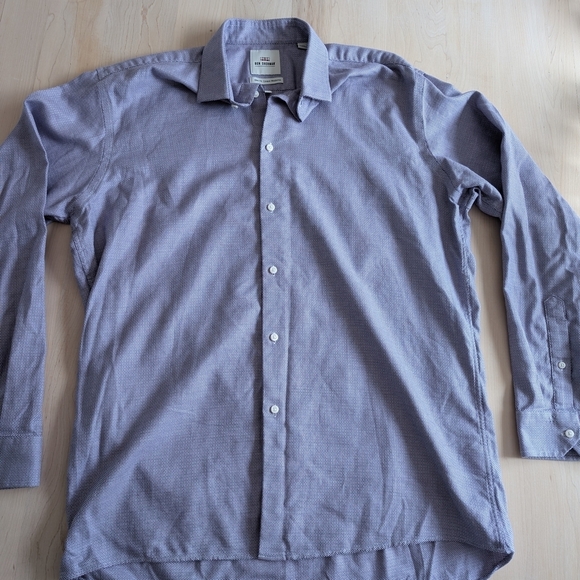 Ben Sherman Purple Waffle Texture Dress Shirt - Picture 8 of 15